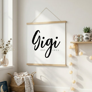 Zeitlose Gigi EST Jahr Elegante Familie Schrift Poster