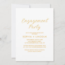 Zeitlose Gold-Kalligrafie-Engagement Einladung