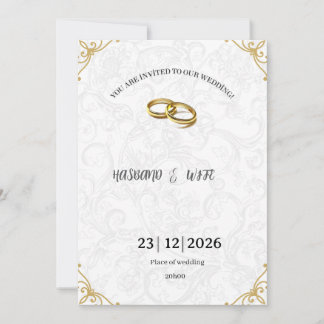 Zeitlose goldene Eckakzente Hochzeitseinladung Einladung