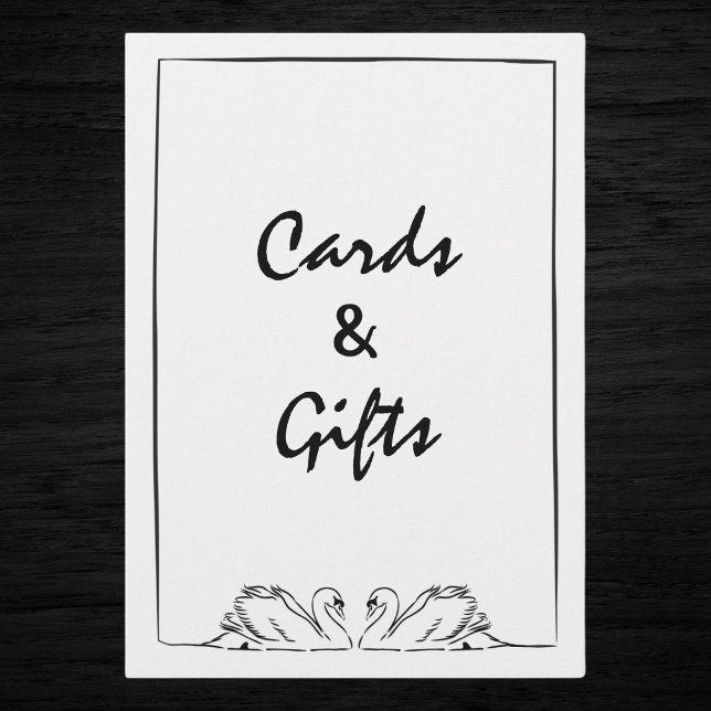 Zeitlose Hand gezogen Swan Cards und Geschenkzeich Einladung (Von Creator hochgeladen)