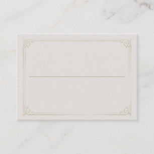 Zeitlose Hochzeit in Blank Taupe Platzkarte