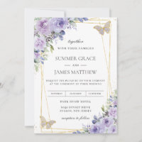 Zeitlose Hochzeit Lila Lilac Floral Butterfliegen