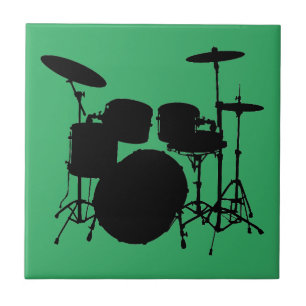 Zeitlose Hommage an Musik - Drum Kit-Silhouette Fliese