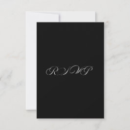 Zeitlose Kalligrafie Classic Black Wedding RSVP Karte