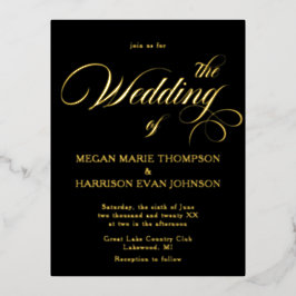 Zeitlose Kalligrafie Classic Wedding Einladung Bla