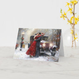 Zeitlose Liebe im Winter Valentinstag Karte
