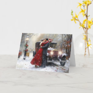 Zeitlose Liebe im Winter Valentinstag Karte