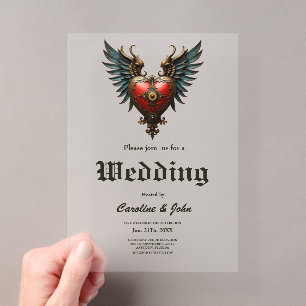 Zeitlose Liebe, surreale Eleganz im Steampunkstil Acryleinladungen
