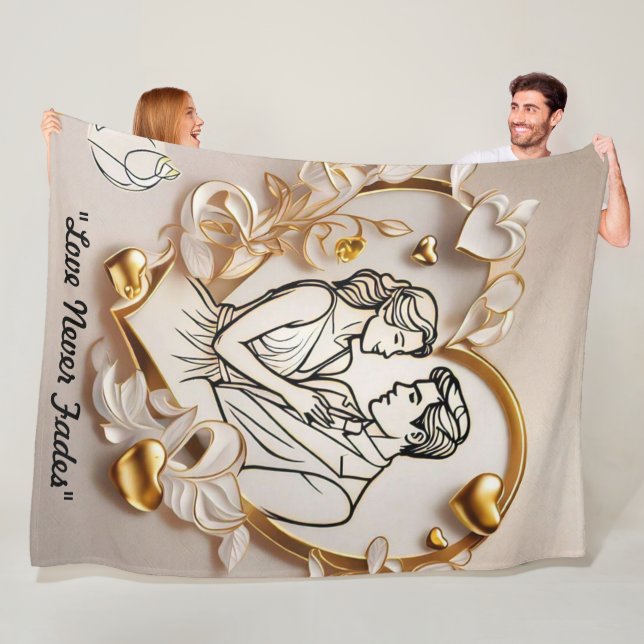 "Zeitlose Liebesschätze" Fleecedecke (Beispiel)