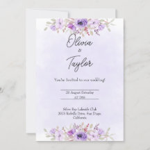 Zeitlose lila minimalistische Blumenhochzeit 