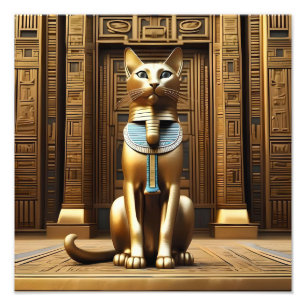 Zeitlose Majestät: Die goldene ägyptische Pharao-K Fotodruck