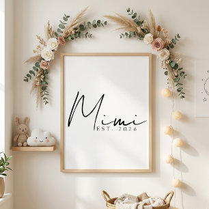 Zeitlose Mimi EST Jahr Elegante Familie Schrift Poster