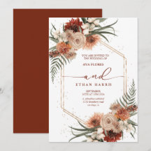 Zeitlose moderne Drehung Terracotta Frame Wedding