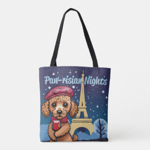 Zeitlose Nächte! Niedliche Poodle-Tasche Tasche