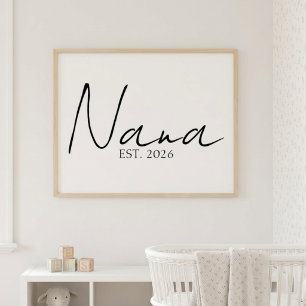 Zeitlose Nana EST Jahr Elegante Familie Schrift Poster