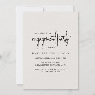 Zeitlose neutrale Beige Elegante Engagement Party Einladung