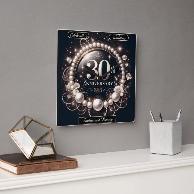 Zeitlose Perle: 30 Jahre Quadratische Wanduhr (Büro)