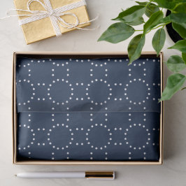 Zeitlose Punkte Muster Elegant Dunkelblau Moderne Seidenpapier