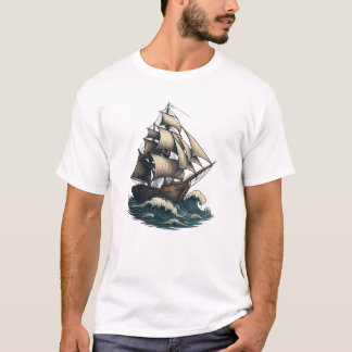 Zeitlose Reise – Vintage Segelträume T-Shirt