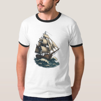 Zeitlose Reise – Vintage Segelträume T-Shirt