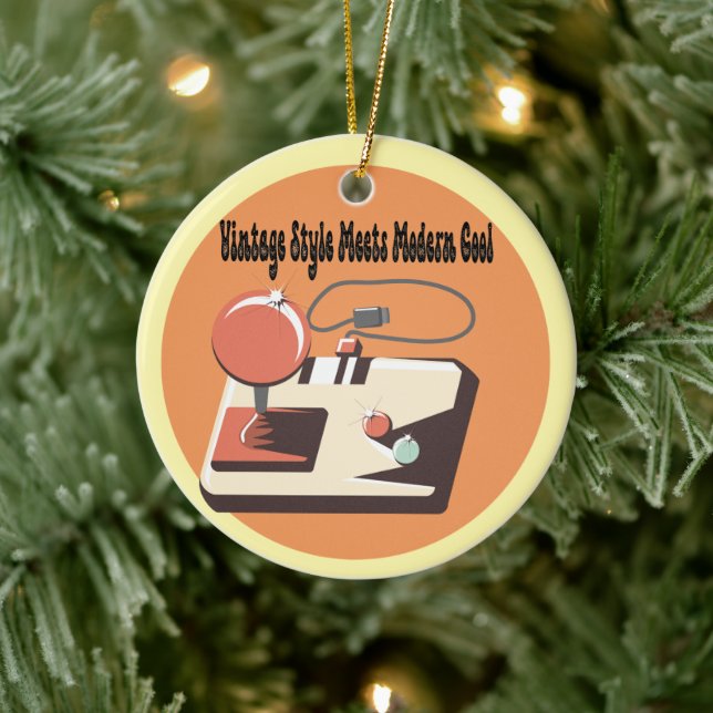 Zeitlose Retro Vibes Keramik Ornament (Baum)