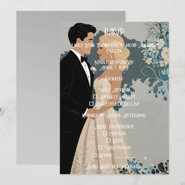 Zeitlose Romantik: Aquarellbräune und Gräuel Save The Date (Vorne/Hinten)