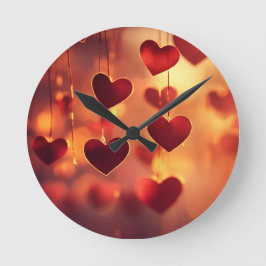 Zeitlose Romantik - Hängende Herz-Wall-Uhr Runde Wanduhr