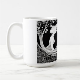Zeitlose Romantik Weiß- und Schwarz-Silhouette Kaffeetasse