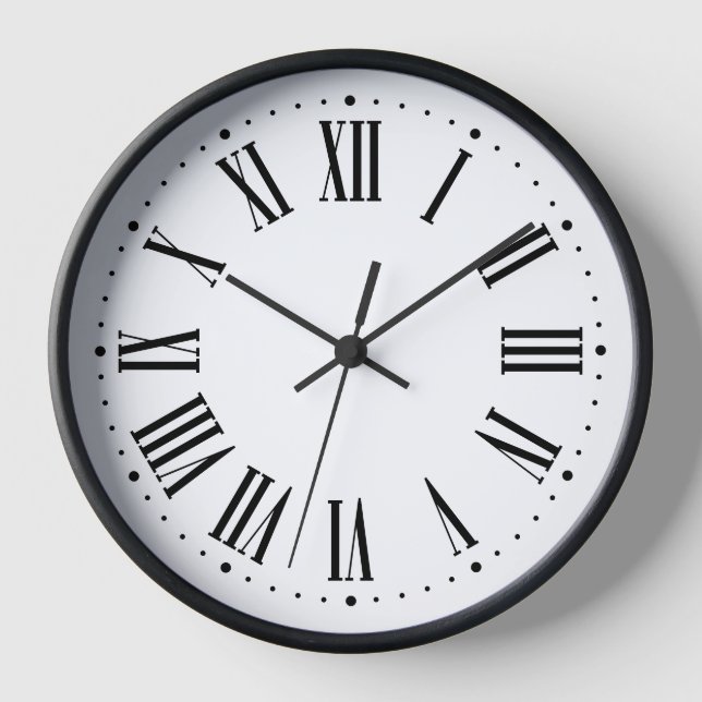 Zeitlose römische Wall-Uhr ⏳ elegante Schwarz Uhr (Vorderseite)