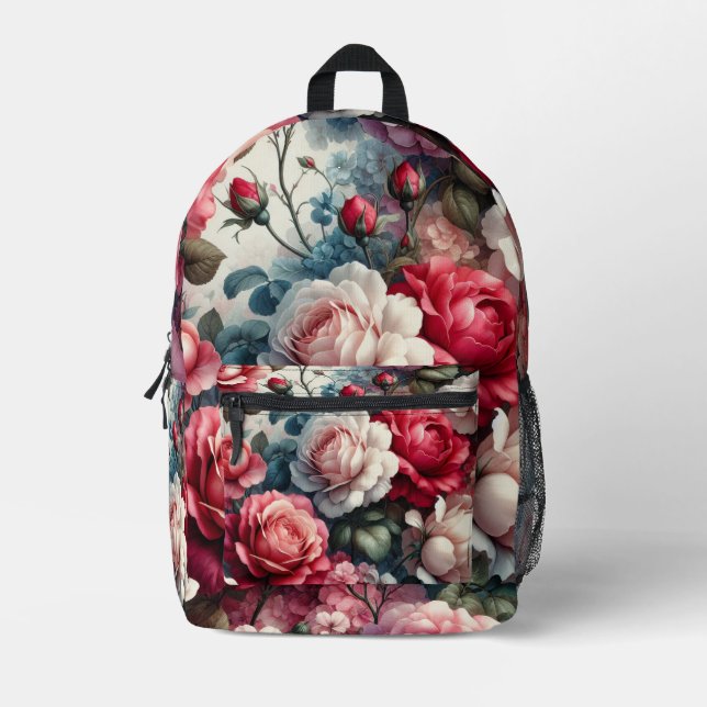 Zeitlose Rose Bedruckter Rucksack (Vorderseite)