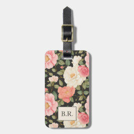 Zeitlose Rose Blush & Cream im Noir Elegante Gepäckanhänger