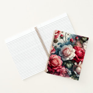 Zeitlose Rose Floraler Charme Notizbuch