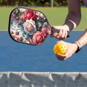 Zeitlose Rose Floraler Charme Pickleball Schläger