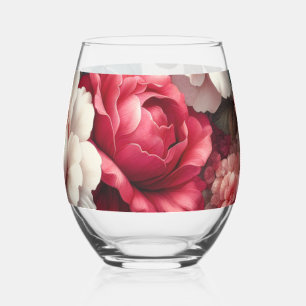 Zeitlose Rose Floraler Charme Weinglas Ohne Stiel