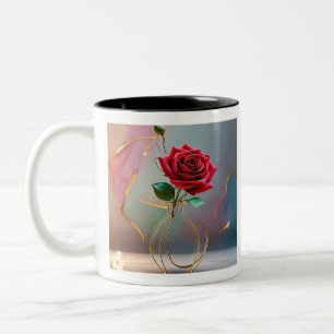 "Zeitlose Rose Freude" Zweifarbige Tasse
