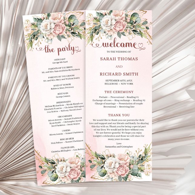 Zeitlose Rose-Gold-Blumen- und Grünzeug-Programmhe Programm (Timeless Rose Gold Flowers and Greenery Program)
