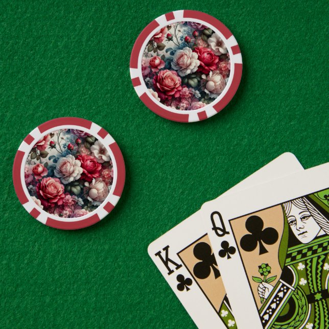 Zeitlose Rose Pokerchips (Pokertisch (doppelt))