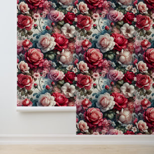 Zeitlose Rosenblumen-Charm Tapete