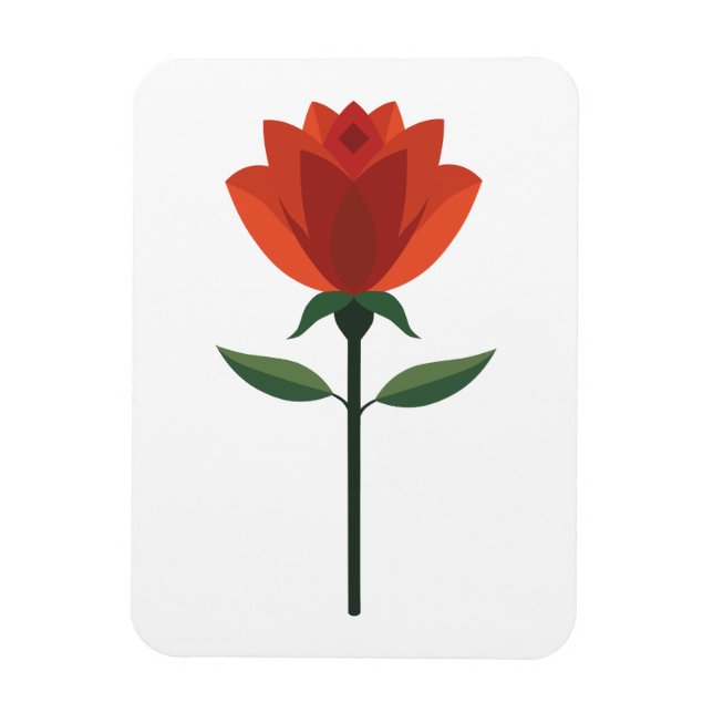 Zeitlose Rote Rose Magnet (Vertikal)