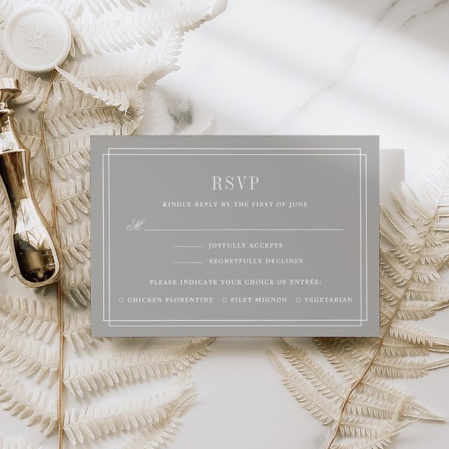 Zeitlose RSVP-Karte mit Speisekarte | Griechenland RSVP Karte (Von Creator hochgeladen)