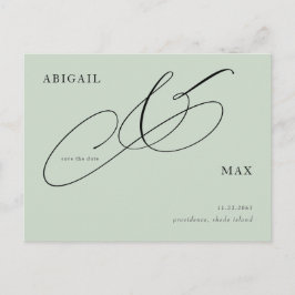 Zeitlose Sage Square Hochzeit Speichern Sie das Da Postkarte