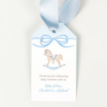 Zeitlose Schaukelpferd-Baby-Shower-Geschenkanhänge