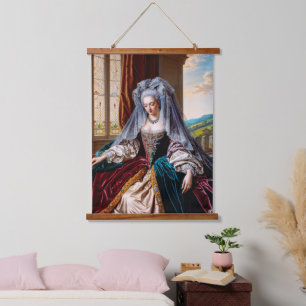 Zeitlose Schönheit einer majestätischen Dame mit S Wandteppich Mit Holzrahmen
