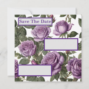 "Zeitlose Schönheit: Lila Vintage Rose der Provinz Save The Date