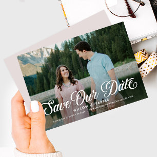 Zeitlose Schrift bearbeitbare Farbe Save The Date Einladung
