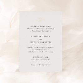 Zeitlose Schwarz-Weiß-Monogramm-Elegante Hochzeit Folieneinladung