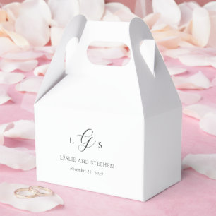 Zeitlose Schwarz-Weiß-Monogramm-Elegante Hochzeit Geschenkschachtel