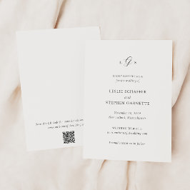 Zeitlose Schwarz-Weiß-QR-Code Elegante Hochzeit Save The Date
