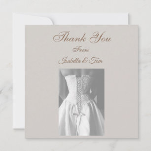 Zeitlose schwarze und weiße Hochzeit Elegant Minim Dankeskarte