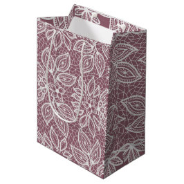 Zeitlose Spitze aussehen Hochzeit Mauve und Weiß Mittlere Geschenktüte